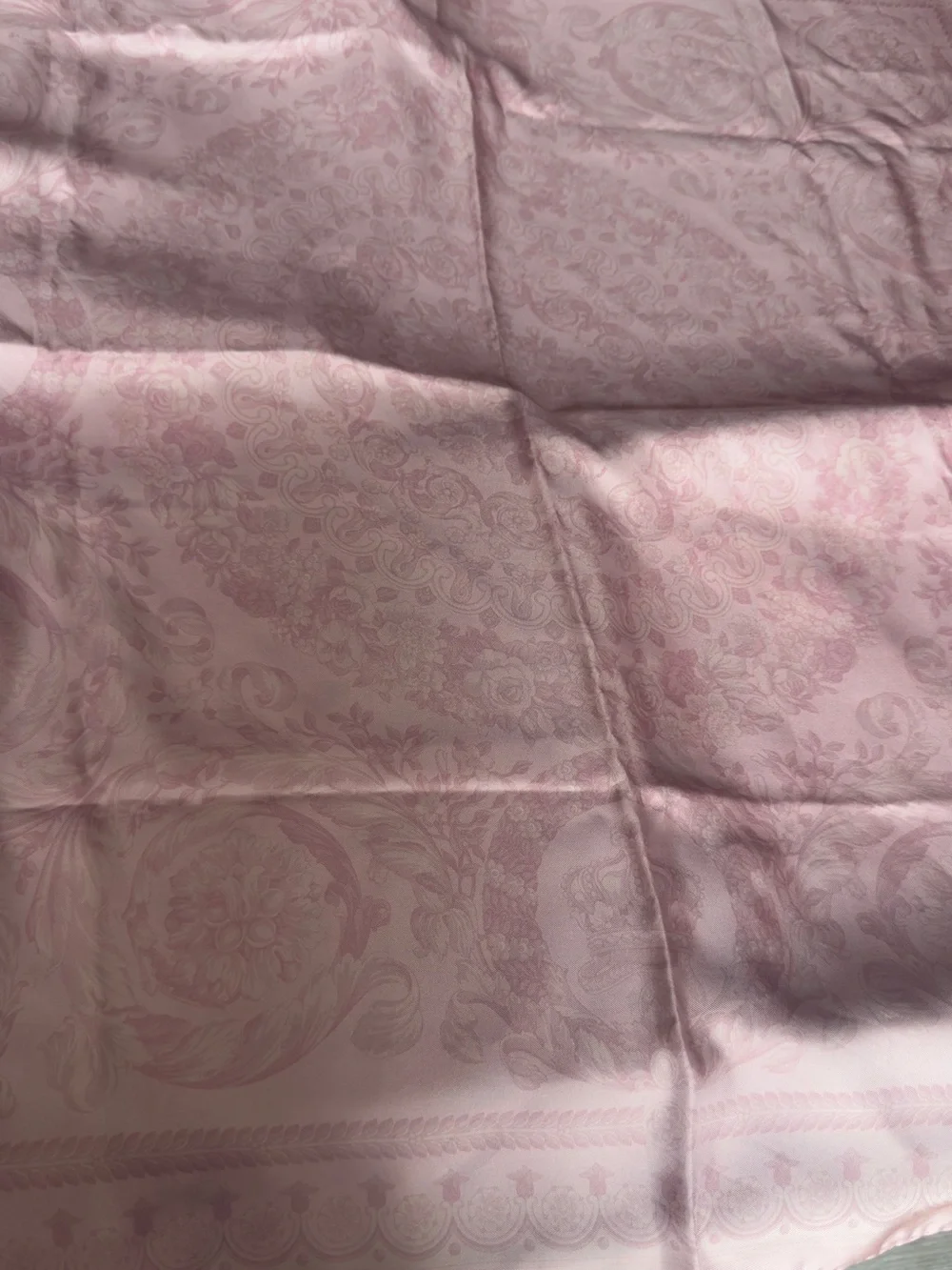 Versace Soft Pink Baroque Silk Scarf